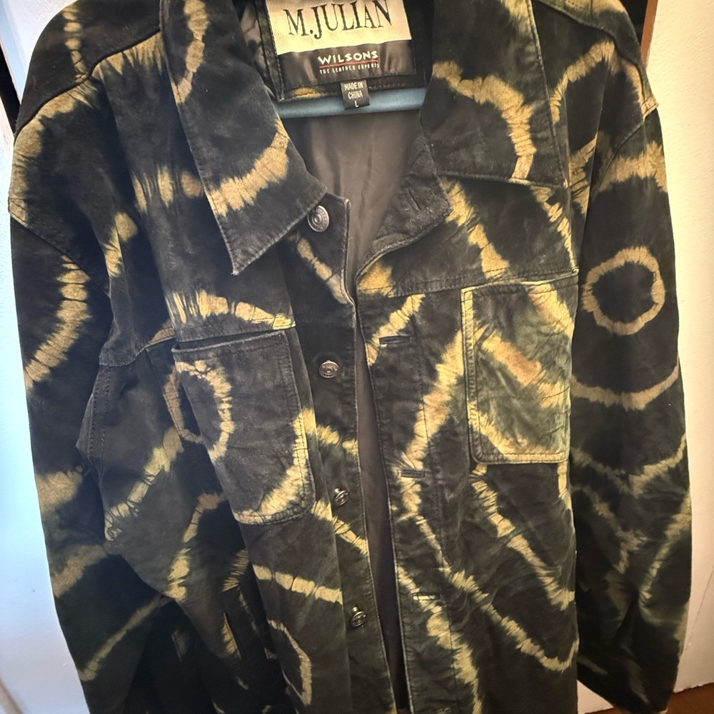 Wilson Black and Yellow Tie-Dye Shirt Jacket